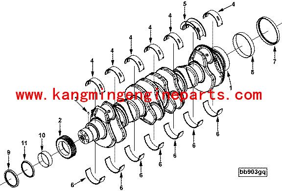 Engine parts 6BT ISBE bearing crankshaft thrust 3927772