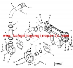 康明斯工程机械用KTA38旁通水管衬垫206460