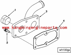 China engine parts NT NH marine engine connection water outlet 3051035